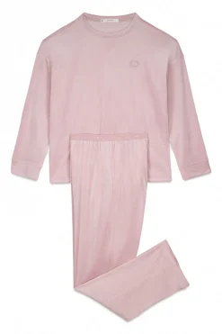Women'secret Pijama largo canalé terciopelo rosa Sale