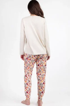 Admas Pijama largo Chip&Dale otoño para mujer beige Sale