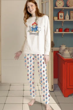 Admas Pijama largo estampado Paddington para mujer beige Online