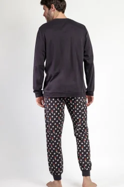 Admas Pijama largo estampado Snoopy para hombre gris Clearance