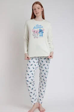 Admas Pijama largo Stitch para mujer estampado Hot