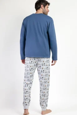 Admas Pijama largo felpa hombre Snoopy&Friends azul Online
