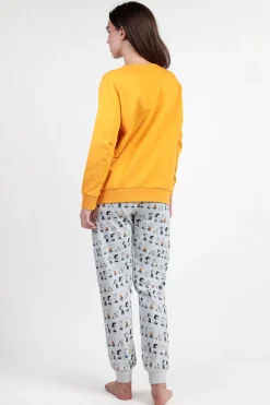 Admas Pijama largo felpa Snoopy&Friends para mujer amarillo Sale