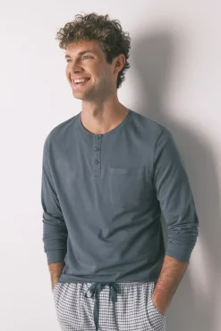 Women'secret Pijama largo hombre 100% algodón cuadros verde Online