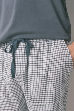 Women'secret Pijama largo hombre 100% algodón cuadros verde Online