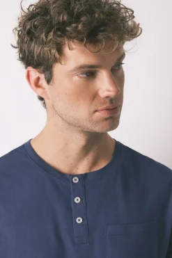 Women'secret Pijama largo hombre 100% algodón cuadros azul