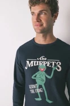 Women'secret Pijama largo hombre polar Muppets azul