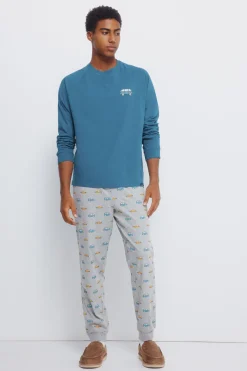 Springfield Pijama largo manga raglan pantalón coches azul New