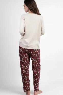 Admas Pijama largo Minnie Mouse para mujer beige Best