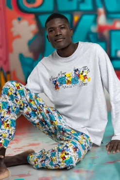 Admas Pijama largo Original Mickey para hombre gris Discount