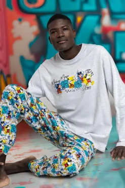 Admas Pijama largo Original Mickey para hombre gris Discount