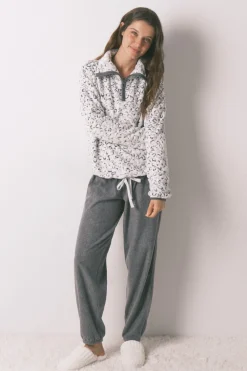 Women'secret Pijama largo polar animal print estampado Sale