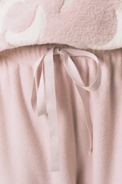 Women'secret Pijama largo polar mousse lunas rosa Discount