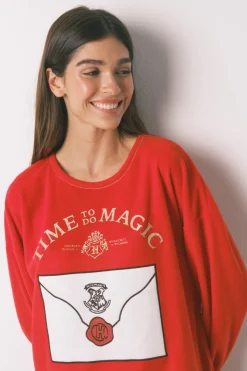 Women'secret Pijama largo polar suave estampado Harry Potter rojo Clearance