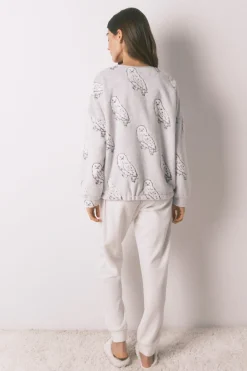 Women'secret Pijama largo polar suave estampado 