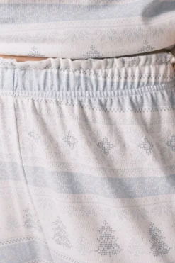 Women'secret Pijama largo punto suave cenefas azul estampado Hot