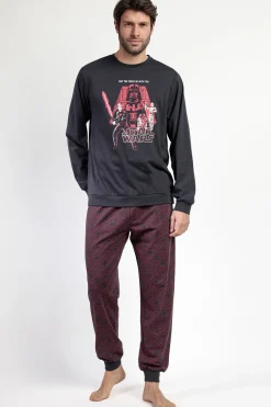 Admas Pijama largo Star Wars 100% algodón para hombre gris Online