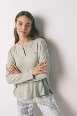 Women'secret Pijama largo super soft patchwork verde