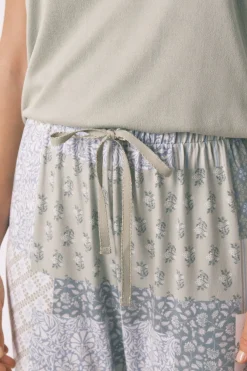 Women'secret Pijama largo super soft patchwork manga corta verde Online