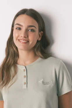 Women'secret Pijama largo super soft patchwork manga corta verde Online