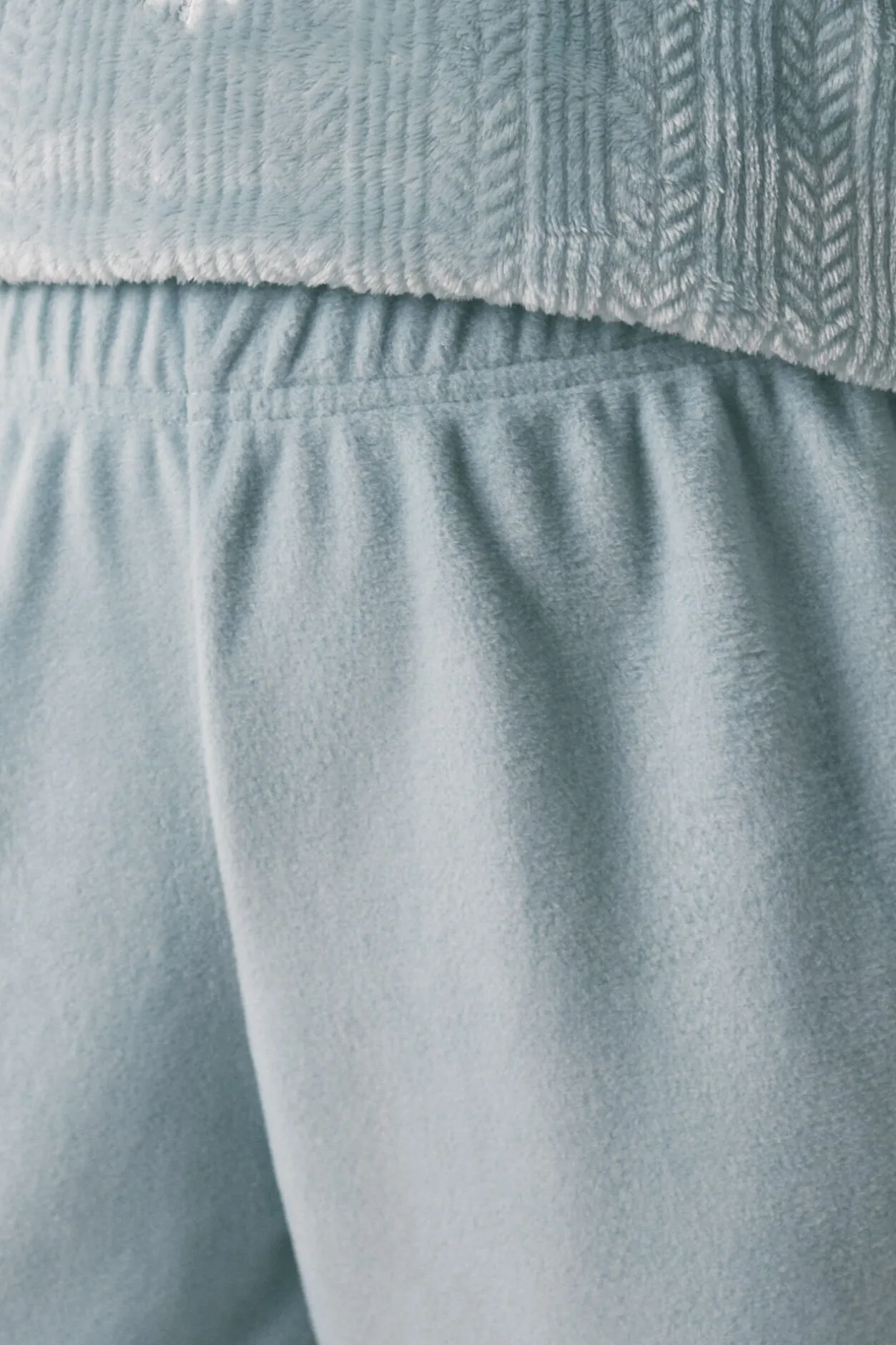 Women'secret Pijama largo terciopelo textura azul New