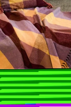 Calma House Plaid de algodón con flecos Croma morado/lila Best