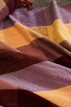 Calma House Plaid de algodón con flecos Croma morado/lila Best