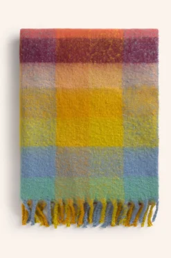 Calma House Plaid de algodón con flecos Croma morado/lila Best