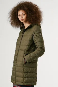 Pepe Jeans Plumífero Largo Acolchado kaki Online