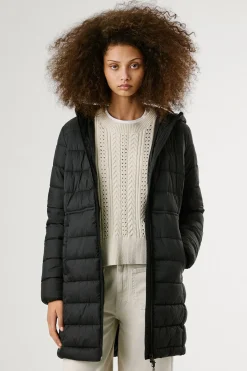 Pepe Jeans Plumífero Largo Acolchado negro