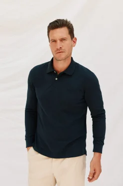 Cortefiel Polo básico manga larga Azul marino New
