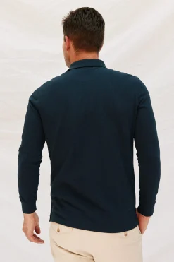 Cortefiel Polo básico manga larga Azul marino New