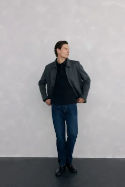 Pedro del Hierro Polo básico manga larga Negro Sale