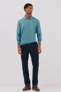 Cortefiel Polo básico manga larga Azul Outlet