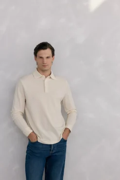 Pedro del Hierro Polo básico manga larga Crudo Online