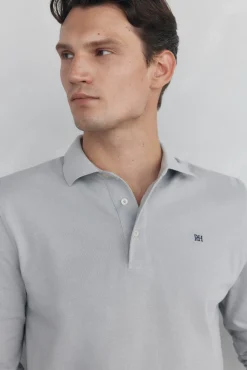 Pedro del Hierro Polo básico manga larga Gris Outlet
