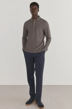 Pedro del Hierro Polo básico manga larga Gris Online