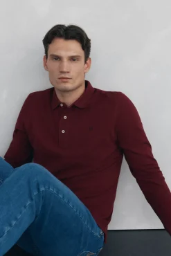 Pedro del Hierro Polo básico manga larga Burdeos Best