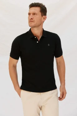 Cortefiel Polo básico piqué Negro Outlet
