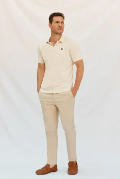 Cortefiel Polo básico piqué Marfil Discount