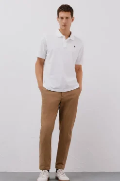 Cortefiel Polo básico piqué Blanco Online