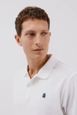 Cortefiel Polo básico piqué Blanco Online