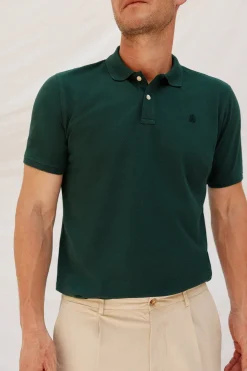 Cortefiel Polo básico piqué Verde oscuro Best