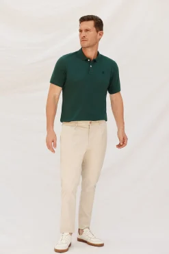 Cortefiel Polo básico piqué Verde oscuro Best