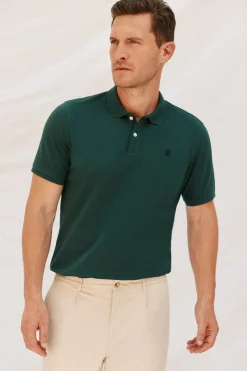 Cortefiel Polo básico piqué Verde oscuro Best