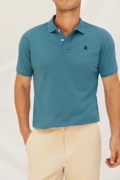 Cortefiel Polo básico piqué Azul Best