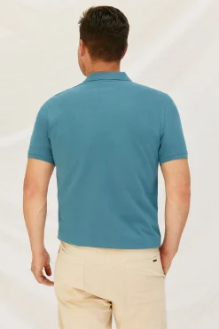 Cortefiel Polo básico piqué Azul Best