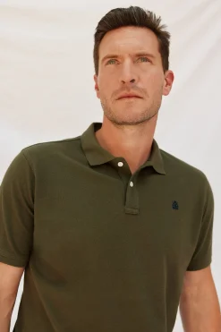 Cortefiel Polo básico piqué Kaki Hot