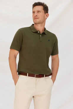 Cortefiel Polo básico piqué Kaki Hot