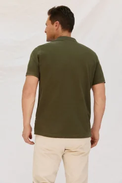 Cortefiel Polo básico piqué Kaki Hot